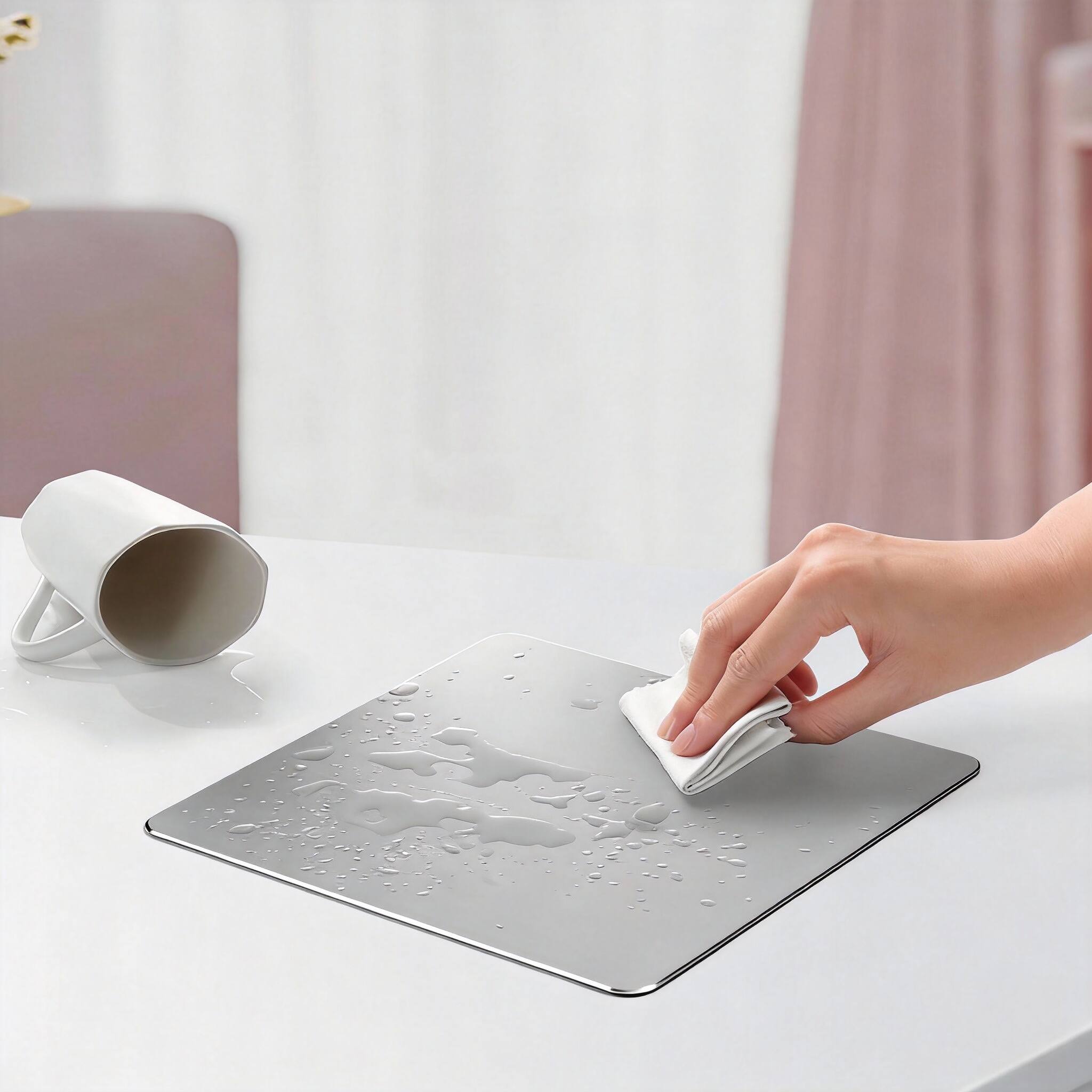 Alt View 2. Frangdom - Hard Aluminum Mouse Pad Ultra Thin Double-Sided Waterproof Gaming - Black 9.1L x 7.1W inches.