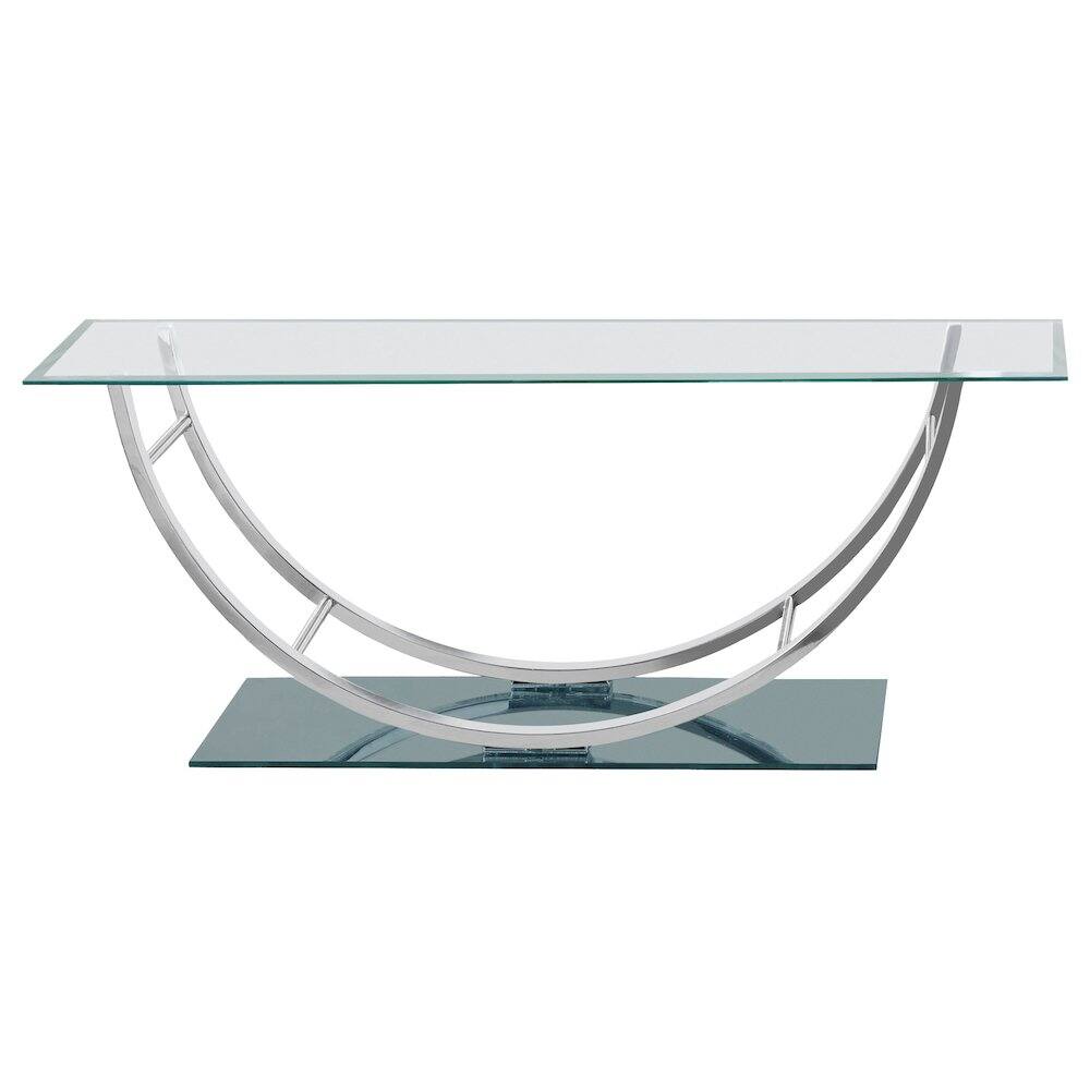 Alt View 4. Coaster Co. of America - Danville Rectangular U-Shaped Glass Top Coffee Table Chrome - Silver.