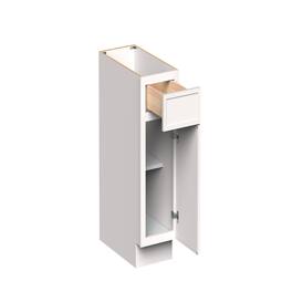 Boyel Living - 12-in W x 34.5-in H x 24-in D Slim Shaker RTA Kitchen Base Cabinet with Soft-Close - Snow White