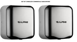 Alpine Industries - Hemlock Commercial Automatic High-Speed 120V Electric Hand Dryer 2 Pack - Chrome
