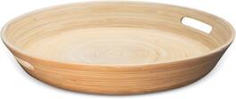 Lexa - Bamboo Serving Tray w/ Handles, 16 Inch, Bamboo - Natural