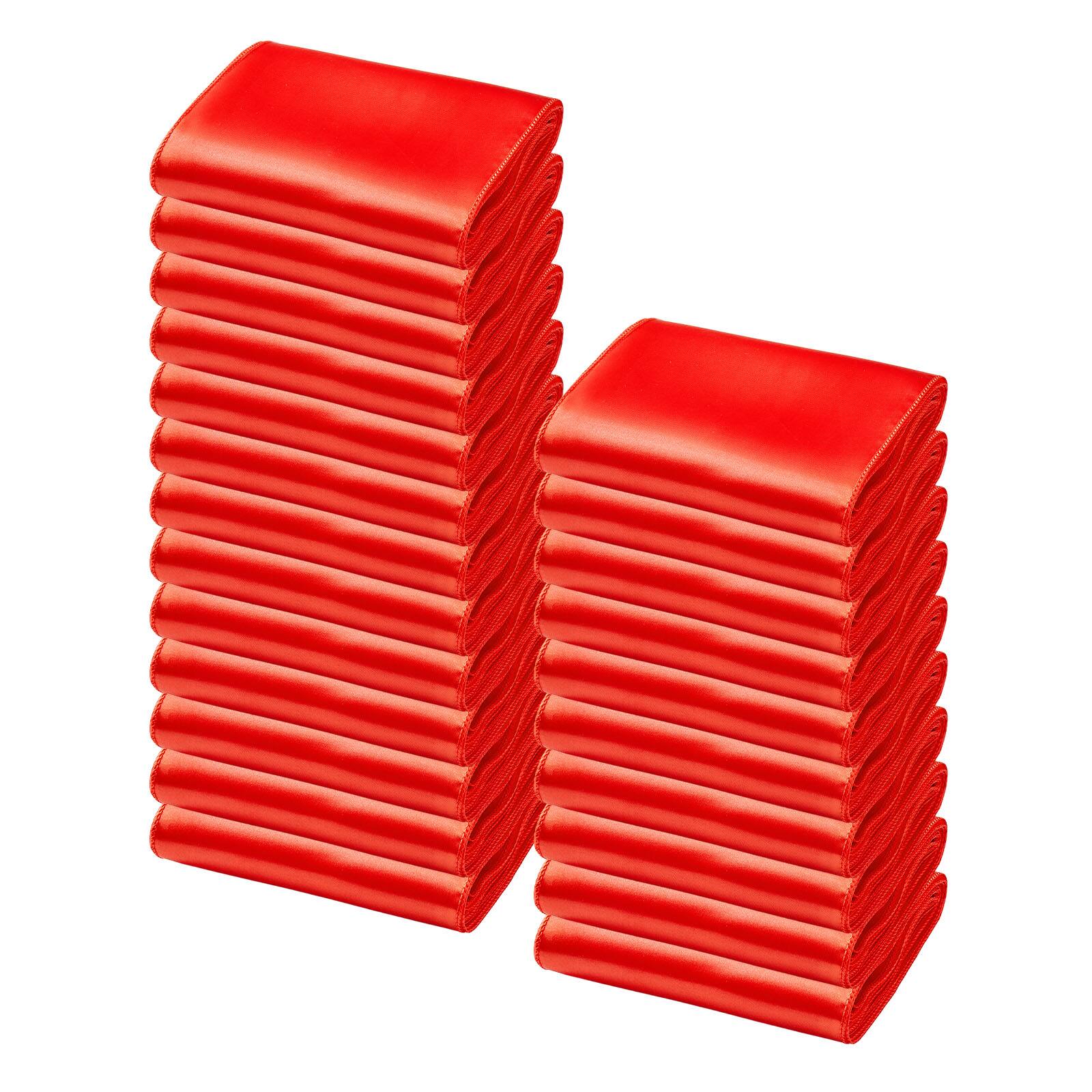 Alt View 5. VEVOR - Satin Chair Sashes Bows, 50PCS Chair Ribbon Ties Back Sash, 7 x 108 inch, Red Wedding Reception Decoration - Red.