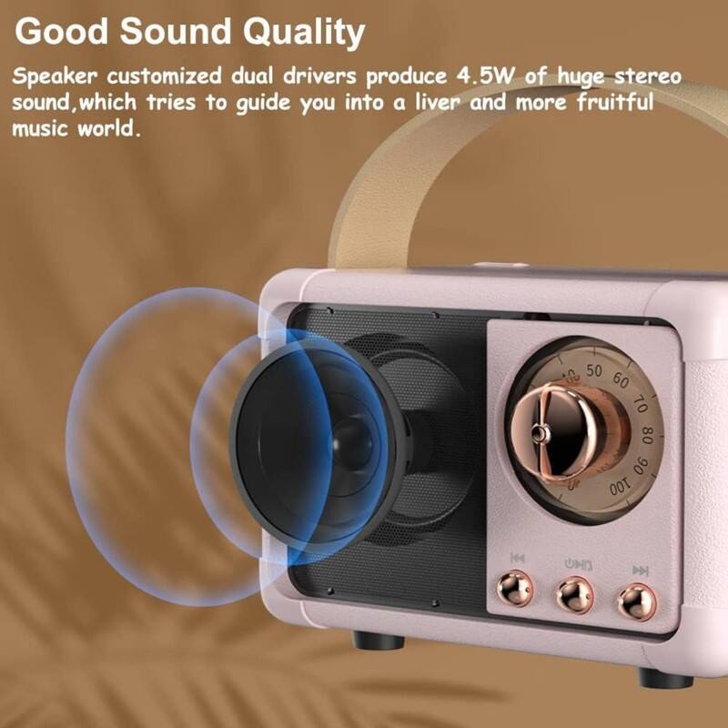 Good Sound Quality  
Speaker customized dual drivers produce 4.5W of huge stereo sound, which tries to guide you into a lively and more fruitful music world.