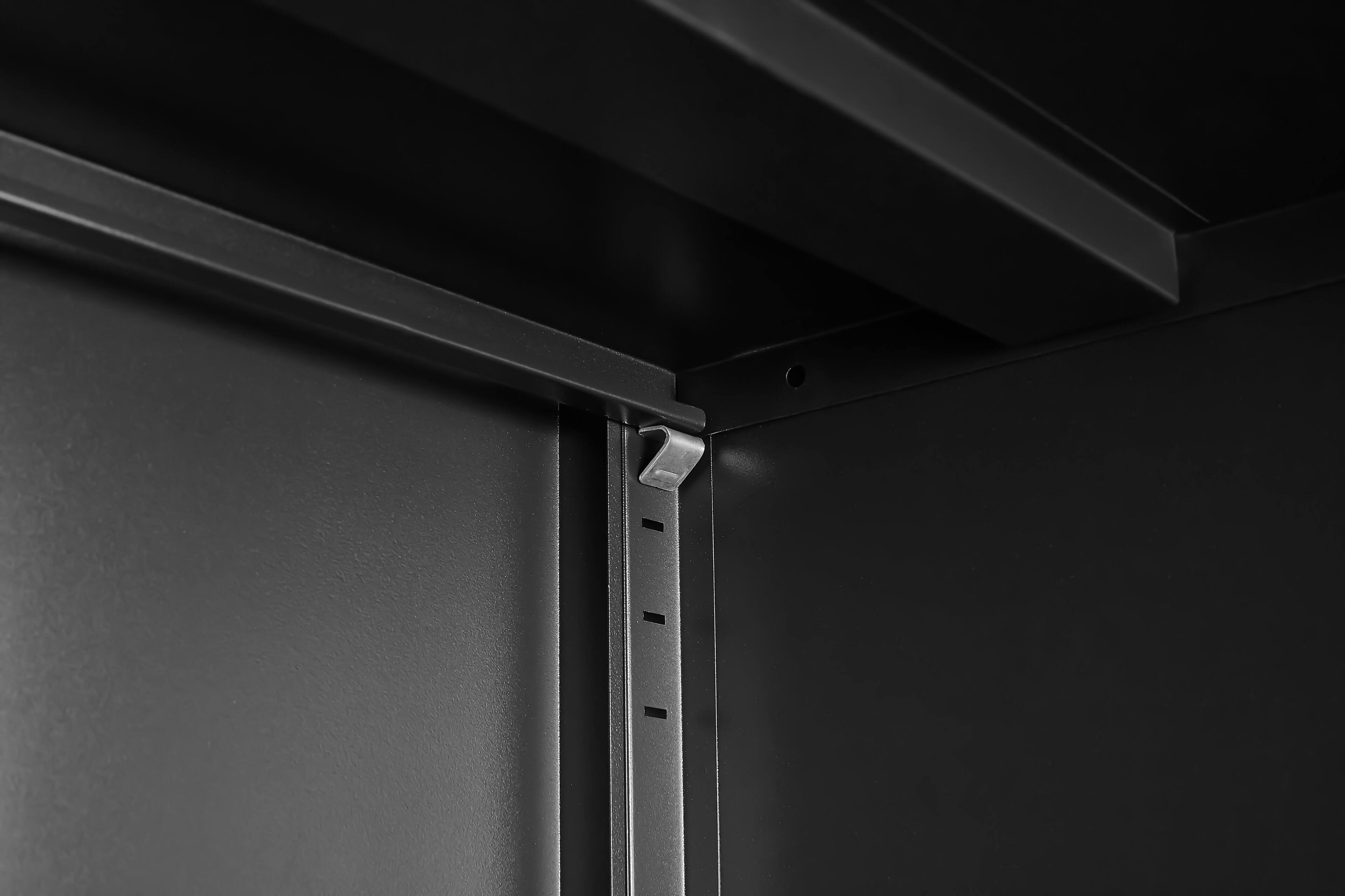 Back. GOODSILO - Space-Saving Shoe Organizer Cabinet with Adjustable Shelves & Elevated Base - Black.