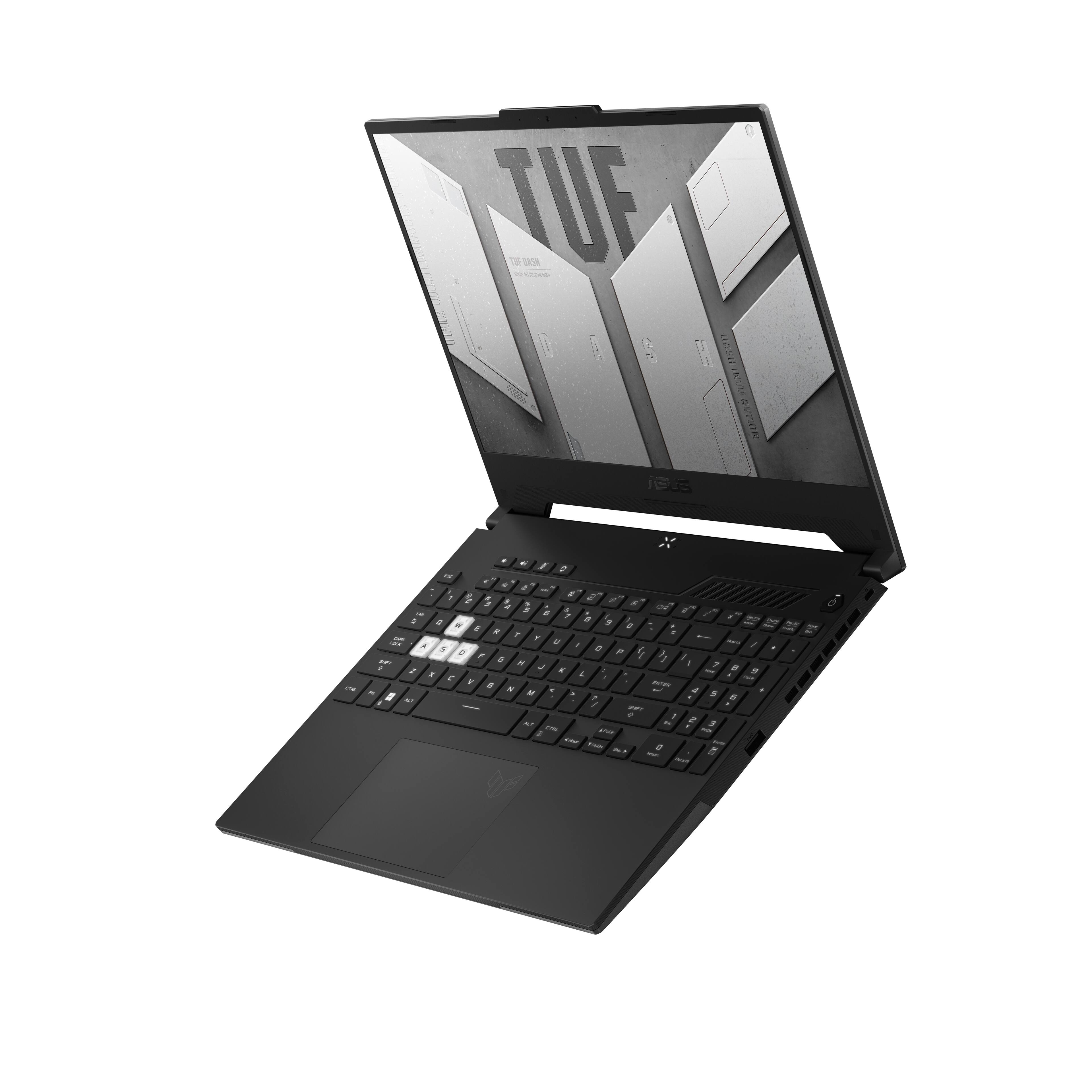 Alt View 4. ASUS - TUF Dash 15.6" FHD 144Hz Gaming Laptop - Intel Core i7 - 16GB DDR5 Memory - NVIDIA GeForce RTX 3070 - 512GB PCIe SSD - Off Black.