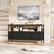 Front. Acekool - Dresser TV Stand with 3 Fabric Drawers for 55'' TV, Black + Brown - Brown.