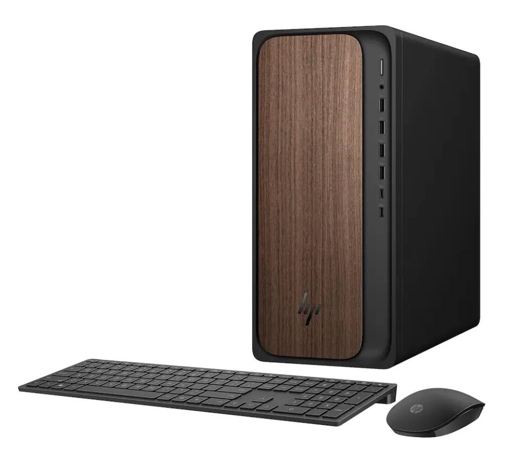Alt View 10. HP - HP OmniDesk OmniDesk Desktop (Intel Ultra 7-265, 16GB DDR5, 1TB SSD, Intel Graphics, Win 11 Home) w/USB Hub - Dark Wood.