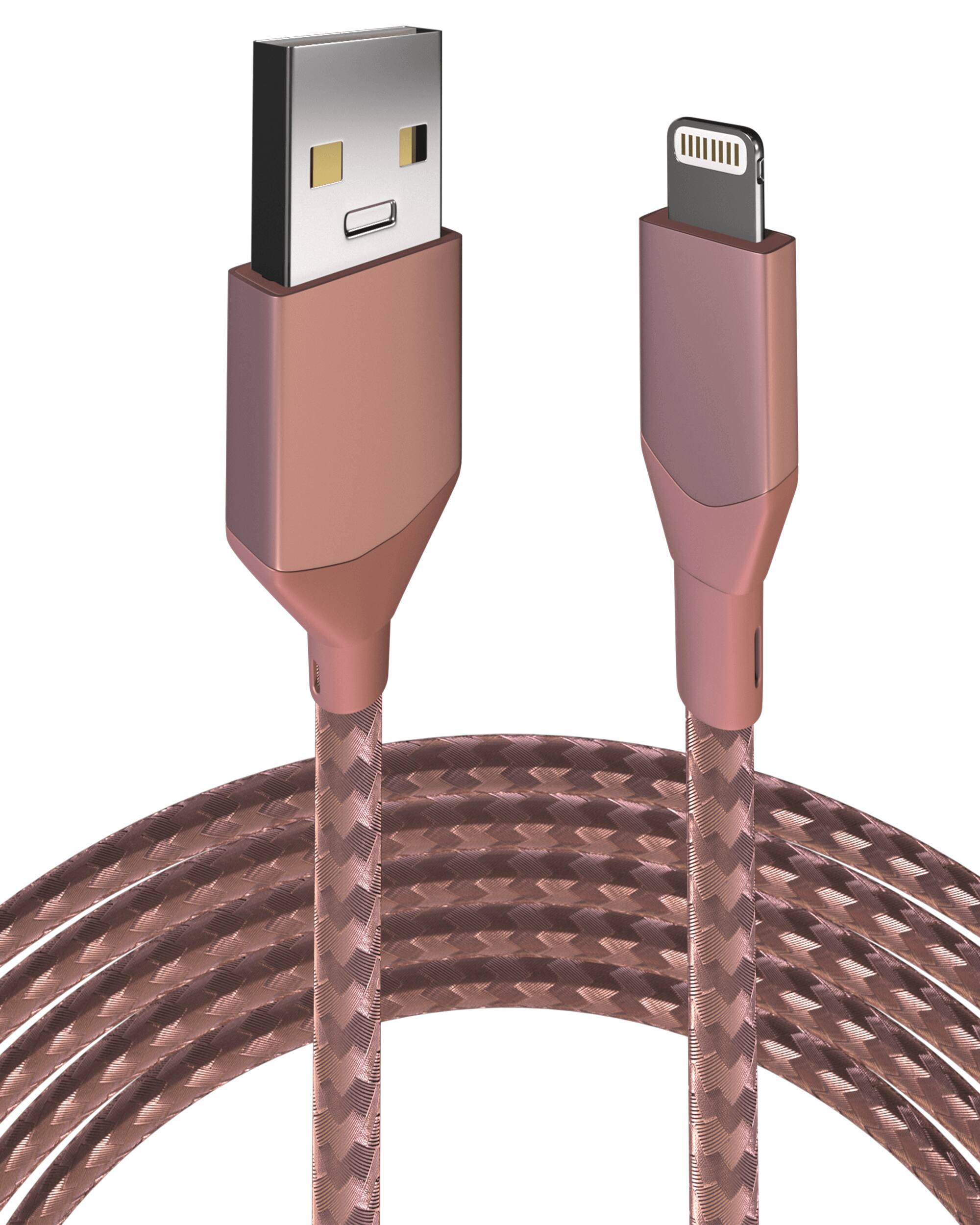 Alt View 2. Ampsentrix - 3 ft Non-MFI USB Type A To Lightning Cable (Infinity) - Pink - Pink.