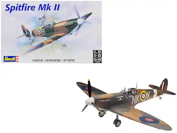 Spitfire Mk II
1 PLASTIC KIT / 1 KIT EN PLASTIQUE / 1 KIT PLÁSTICO
Revell
AGES 12+
LEVEL 4
SCALE 1:48
P8088
NK OX BETTE
THE BEST OF LANTERNETTI
FT 20 I O
AUES ANS 12 UAS
SYEAU 4 NVEL SALE SUPELLE
1:48
CAA a5-das