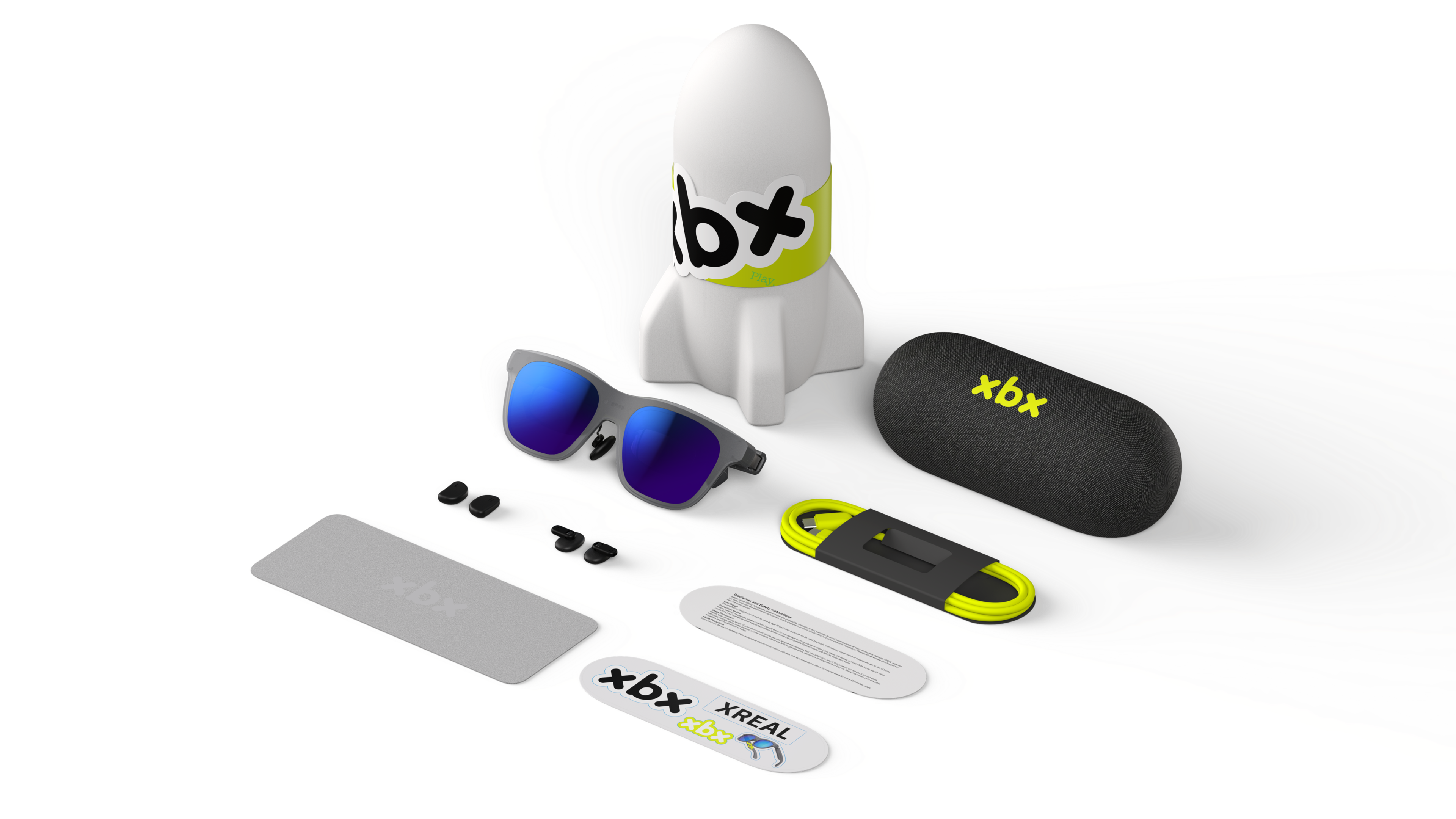 Alt View 1. XREAL - xbx a01+ AR Glasses w/ 48-Degree FOV 120Hz Display w/Sound by Bose for iPhone, Steam, ROG, Mac/PC/Android/iOS - Black.