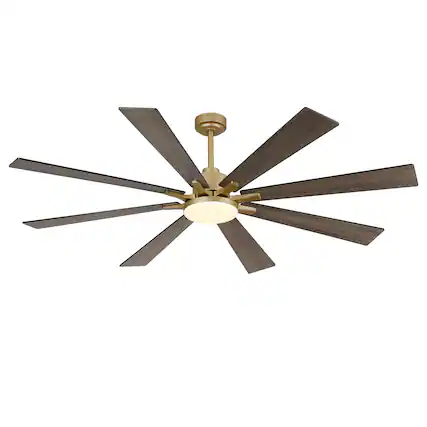 Front. Vaczon - 72 Inch Ceiling Fan with Light and Remote, 24W 3CCT Dimmable, 8 Blades, 6-Speed Reversible, Modern Ceiling Fan - Weathered wood.