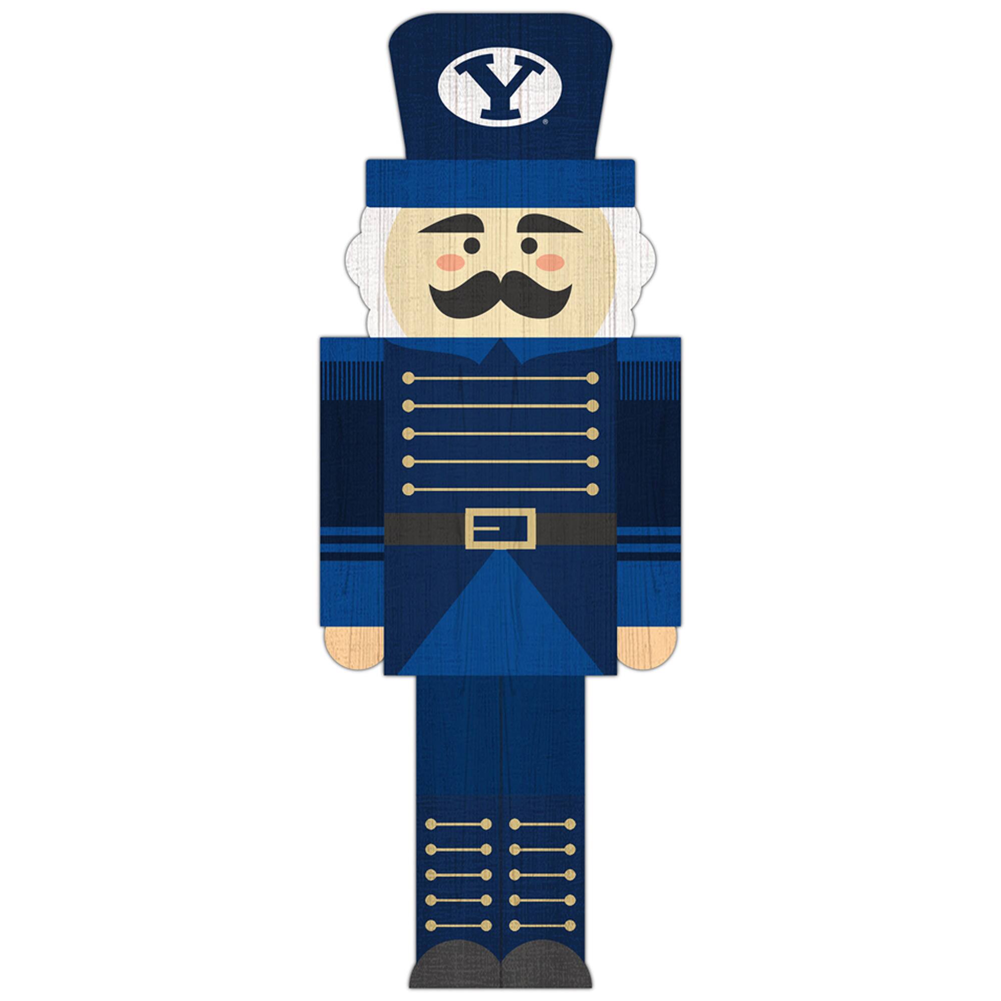 Front. Fan Creations - BYU Cougars 31'' Nutcracker Leaner - Multicolor.