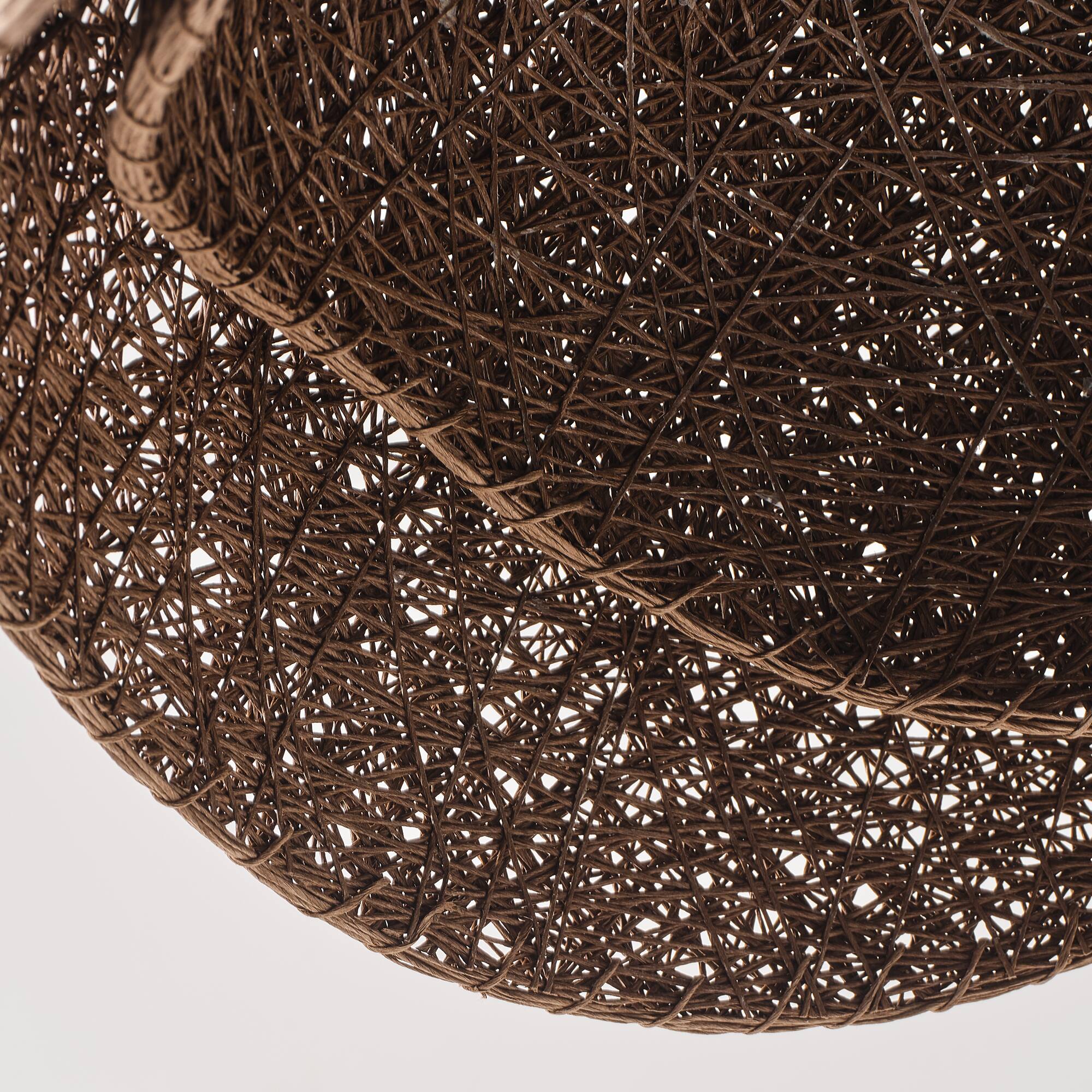 Alt View 8. Vaczon - Bird’s Nest Rattan Pendant Light Wavy Edge Woven Design, Adjustable Cord, Contemporary Pendant Lighting for Any Room - Dark Brown.