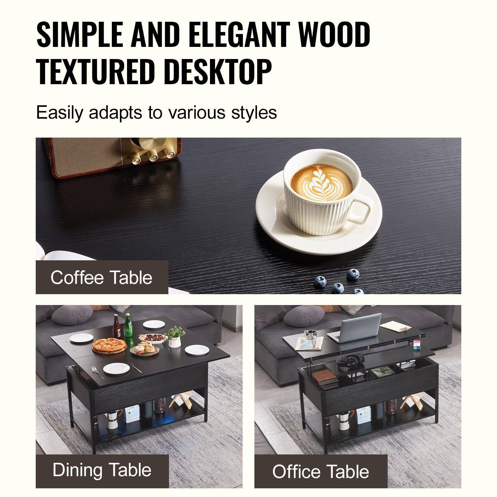 **SIMPLE AND ELEGANT WOOD TEXTURED DESKTOP**

Easily adapts to various styles

- Coffee Table
- Dining Table
- Office Table