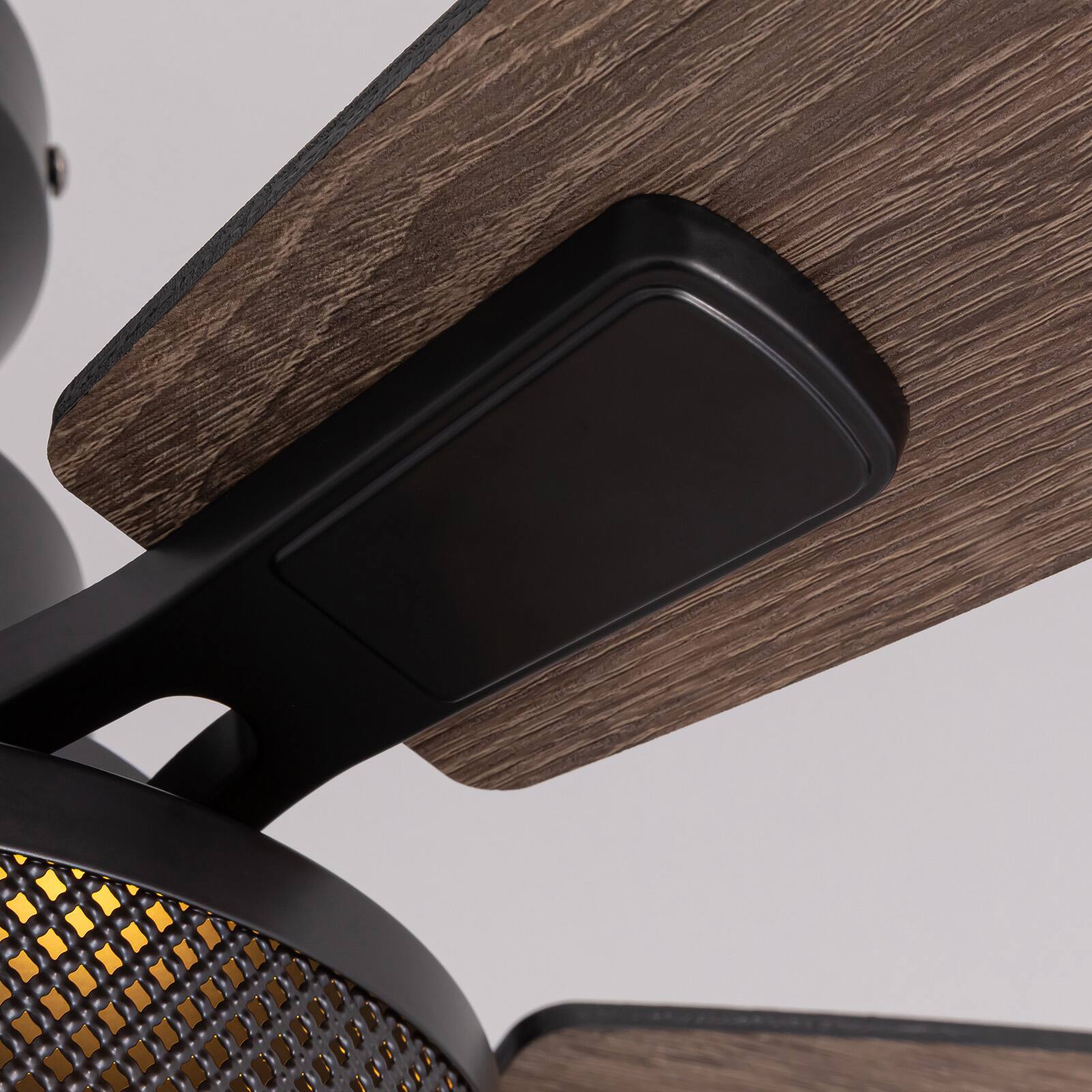 Alt View 5. Siljoy - 46 Inch Farmhouse Flush Mount Black Caged Ceiling Fans with Lights and Remote for Living Room Patio Indoor and Outdoor - Black.