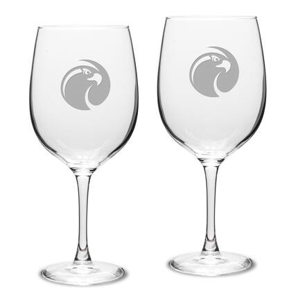 Front. Jardine - Seattle Pacific Falcons 19oz. Two-Piece Traditional Red Wine Table Glass Set - Multicolor.