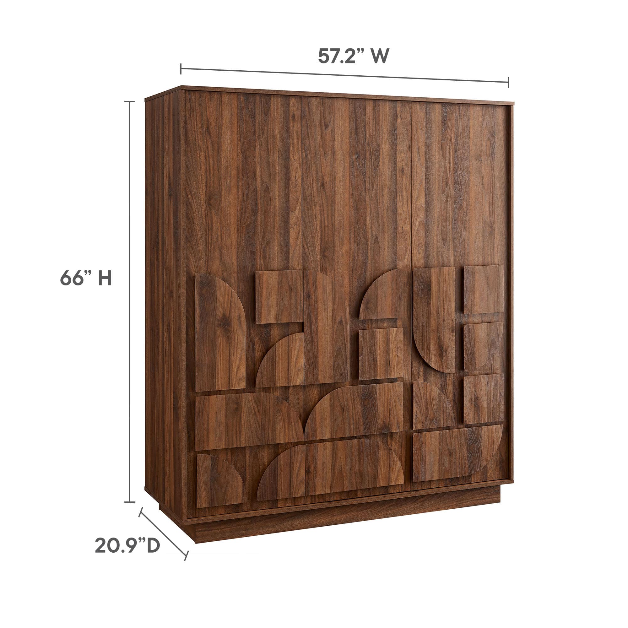 Bulwark 3 Door Wardrobe Closet by Modway Walnut - Best Buy