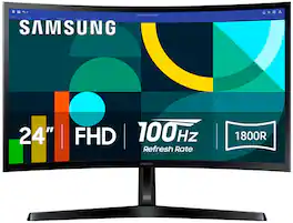 Samsung - 24" S3 (S36GD) LED FHD 100Hz Curved Monitor (HDMI, D-sub) - Black