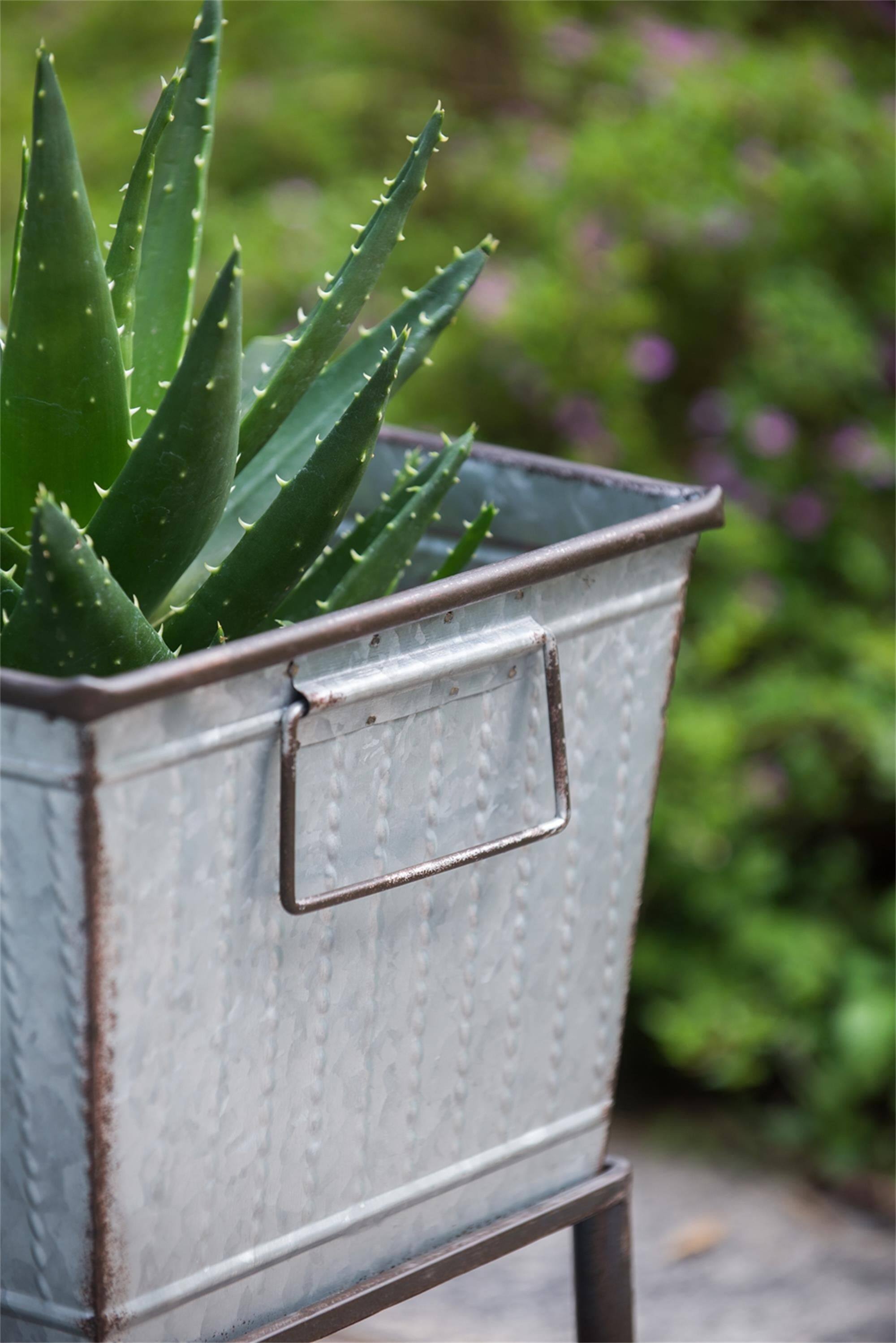 Alt View 2. Boyel Living - Set of 2 Zale Rustic Metal Planters with Stands.