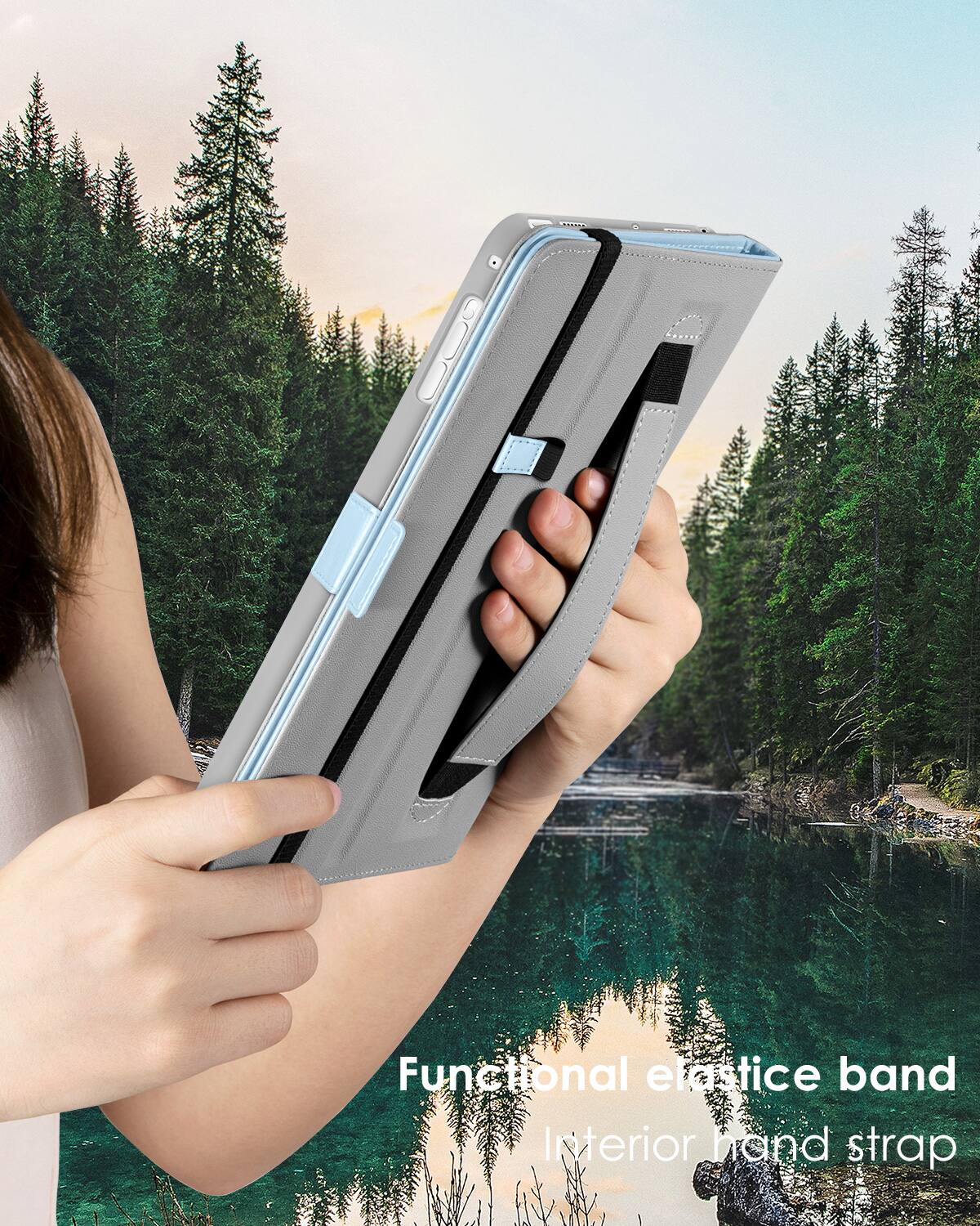 Functional elastic band  
Interior hand strap