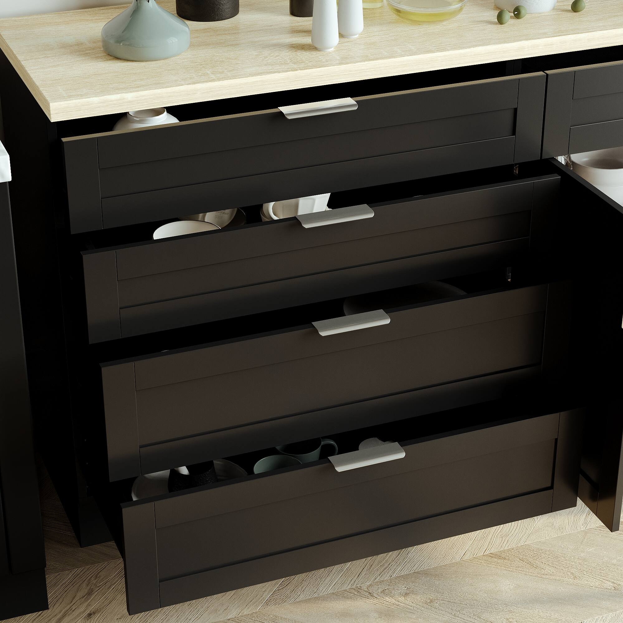 Alt View 8. Famapy - Famapy Modular Split - design Multi - Purpose Storage Cabinet Set - Black.