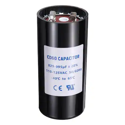 CD60 CAPACITOR
829-995µF ± 20%
110-125VAC 50/60Hz
-40°C to 65°C
CE LR