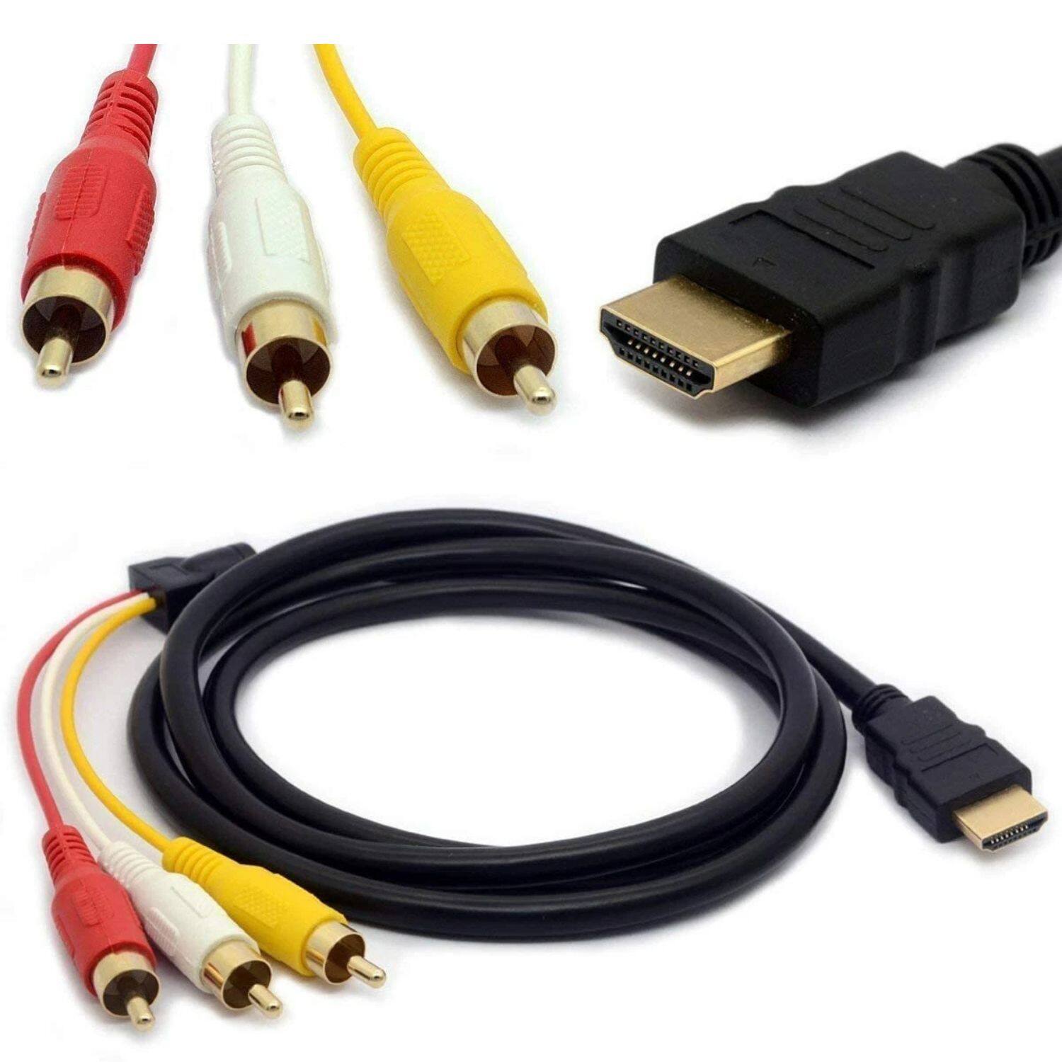 Back. Home Collection - 1080P HDMI Male to 3 RCA Video Audio AV Component Converter Adapter Cable.