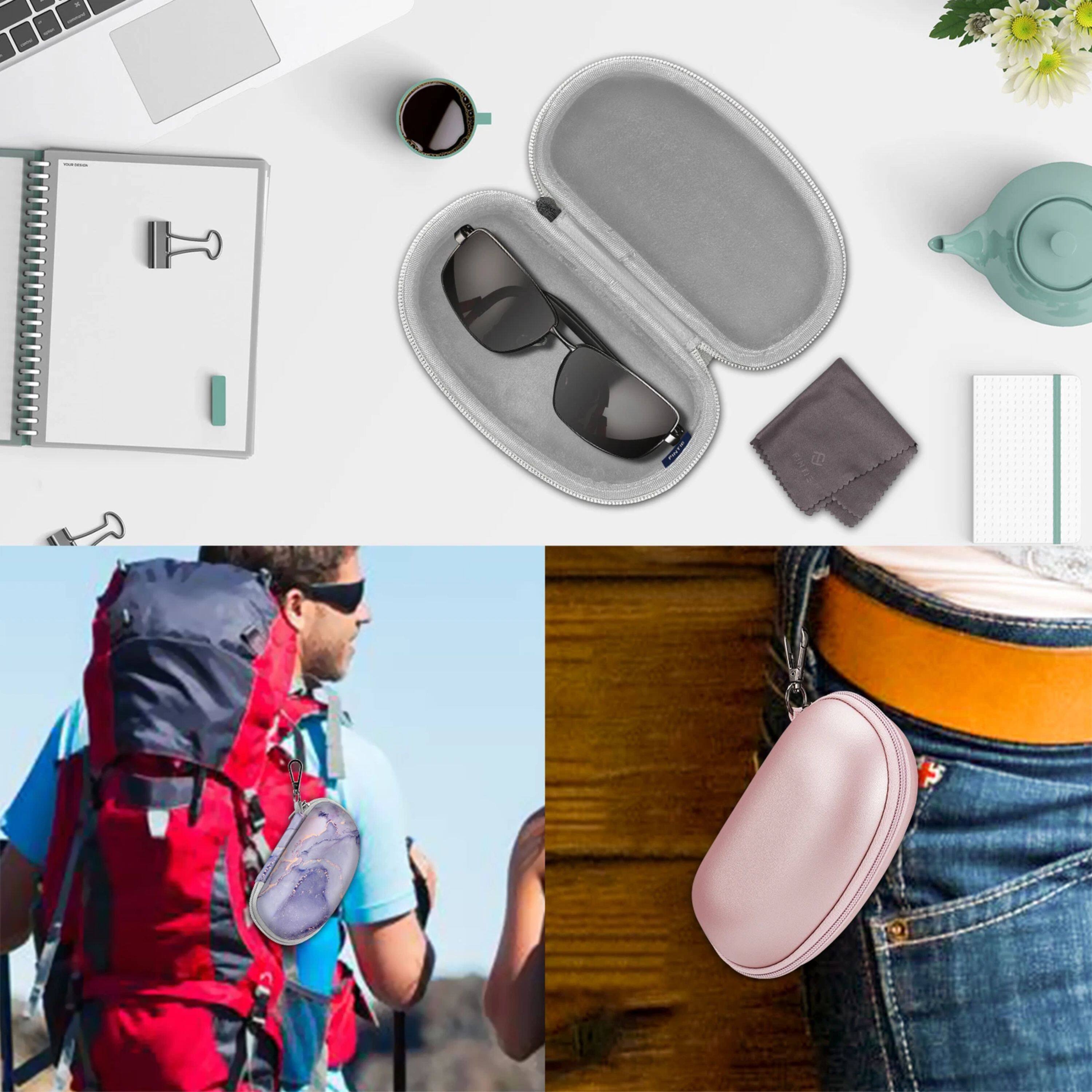 Alt View 1. Kitcheniva - Shockproof Sunglasses Travel Case With Carabiner Cool Jade - Cool Jade.