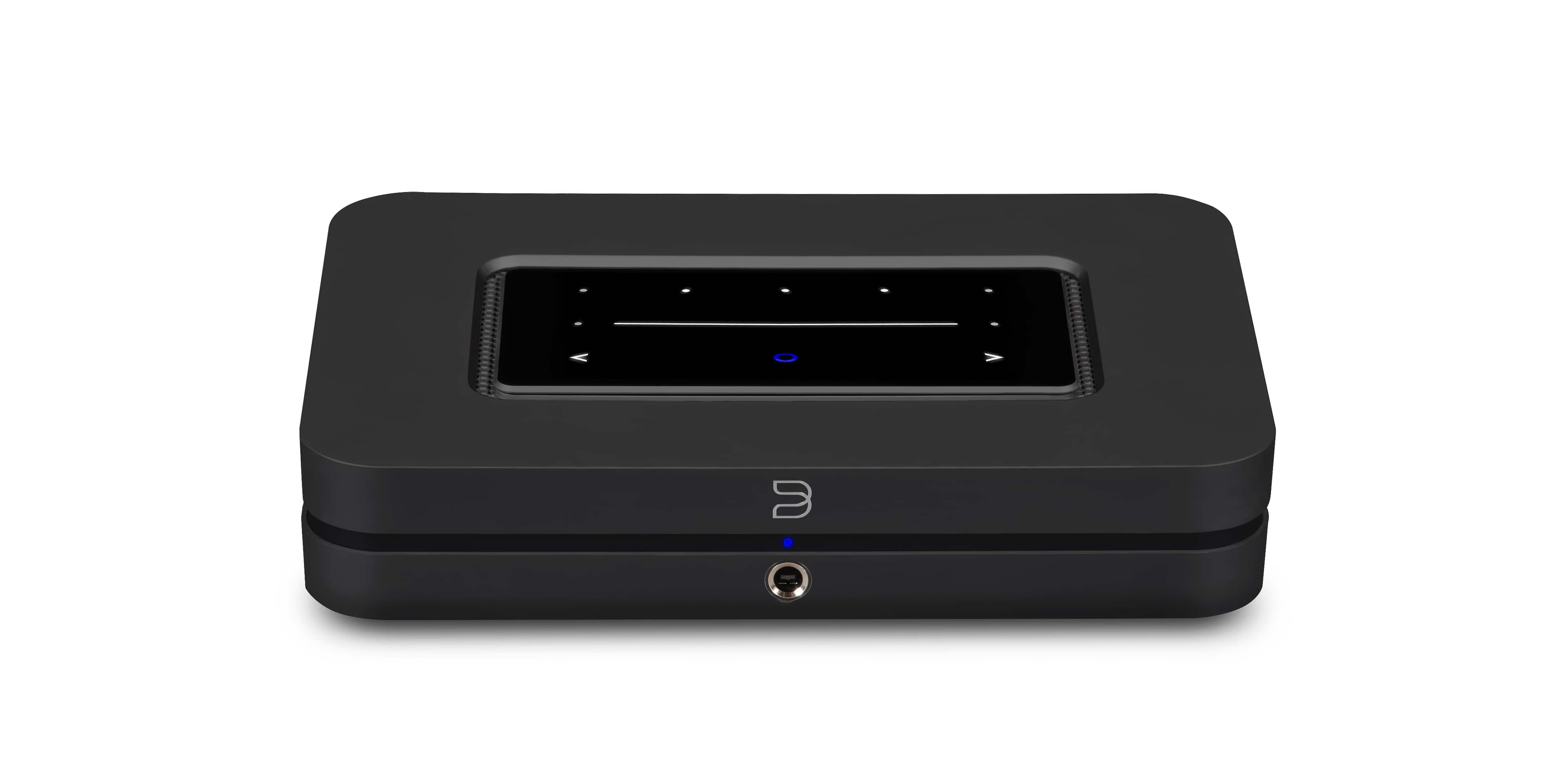 Front. Bluesound - NODE Wireless Hi-Res Music Streamer with ESS Sabre HiFi DAC - Black.