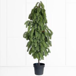 TECH SAFARI - Artificial Cedar Topiary Tree Lifelike Faux Pines Christmas Trees Uv Rated Shrubs Everygreen Plants For Front - Default