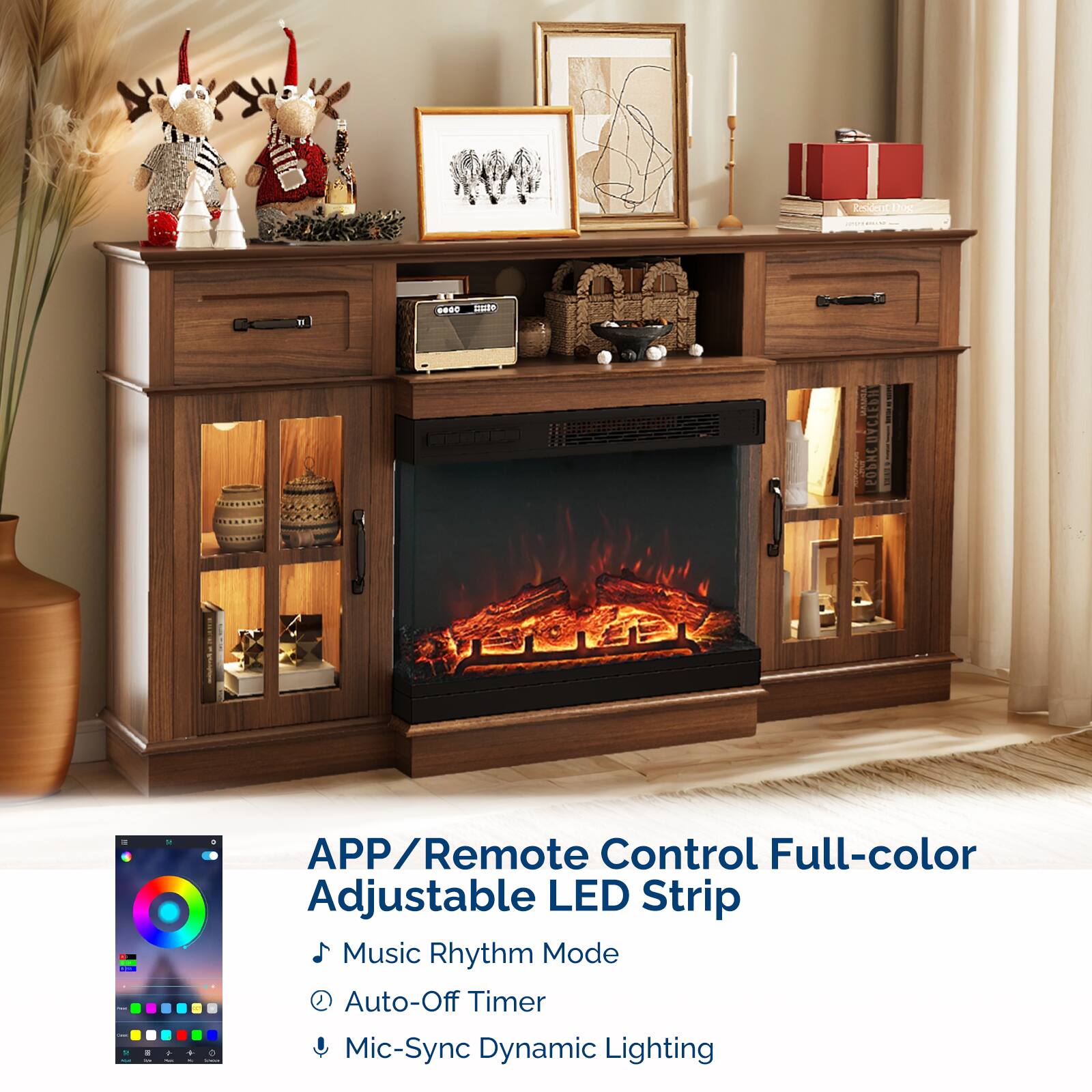 APP / Remote Control Full-color Adjustable LED Strip

- Music Rhythm Mode
- Auto-Off Timer
- Mic-Sync Dynamic Lighting