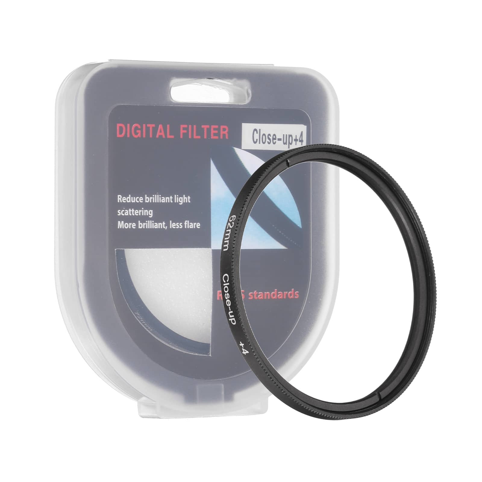 Unique Bargains - 62mm Close-up Filter Macro Lens +4 Diopter Magnification Close-up Lenses with Cap