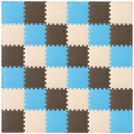 ProSource - ProsourceFit Kids Solid Floor Play Mat 3/8-in, 36 sf - Blue/Brown/Beige