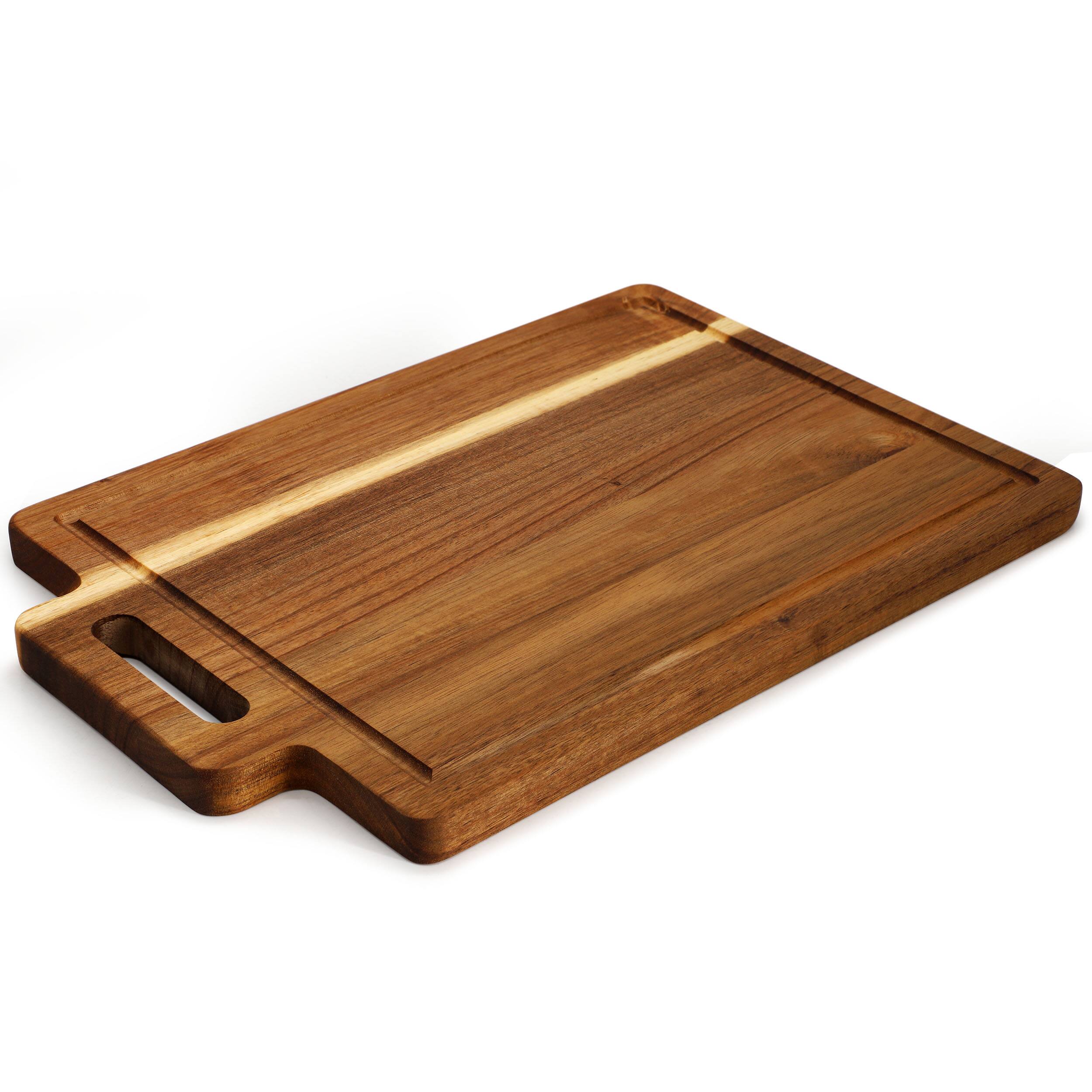 Alt View 2. MegaChef - MegaChef 16.5 x 11 Inch Acacia Wood Rectangle Serving Board with Handle - Brown.