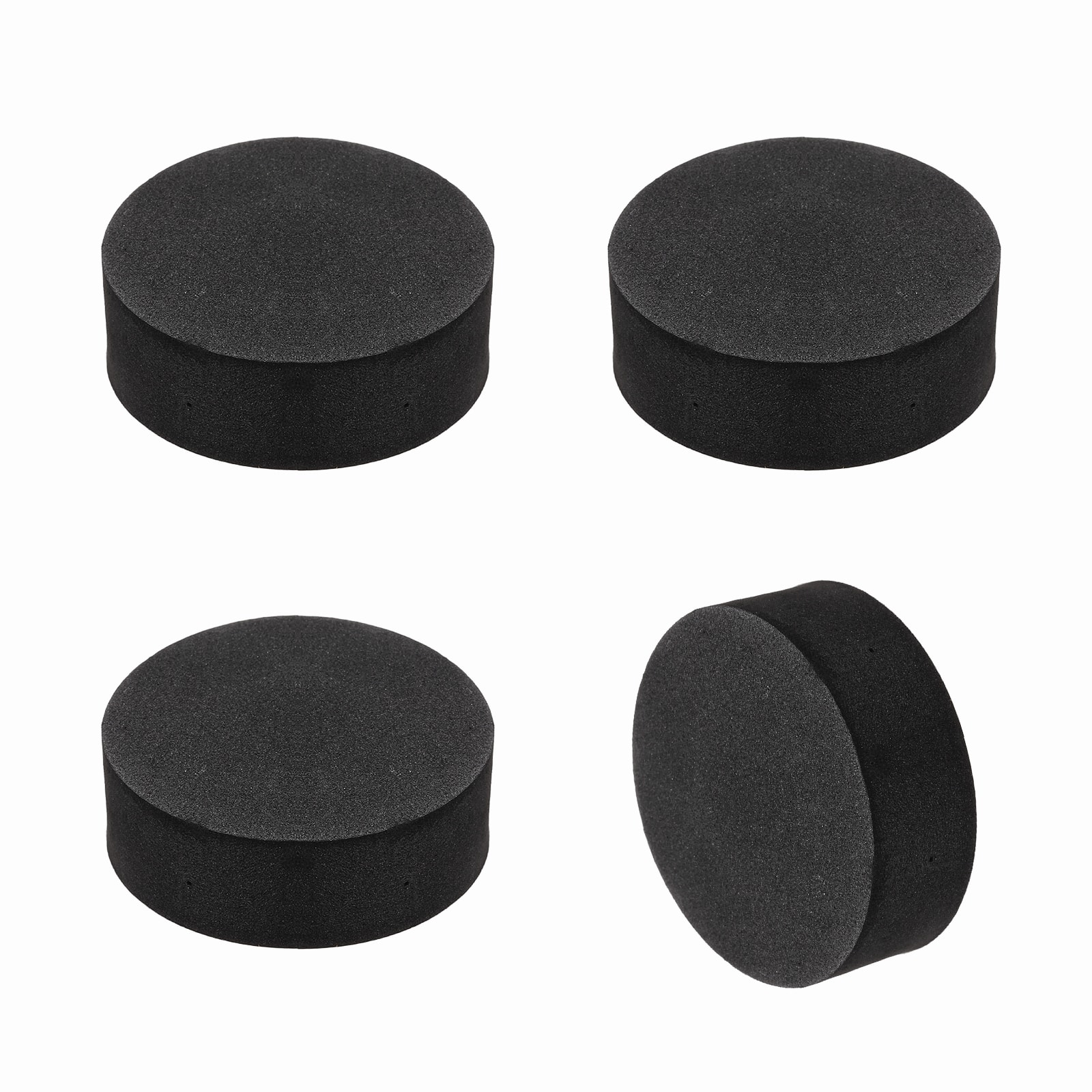 Unique Bargains - Single Sided Speaker Isolation Pads 55x20mm Round EVA Acoustic Foam Anti-Vibration Feet for Speaker Subwoofer, 4pcs - Black