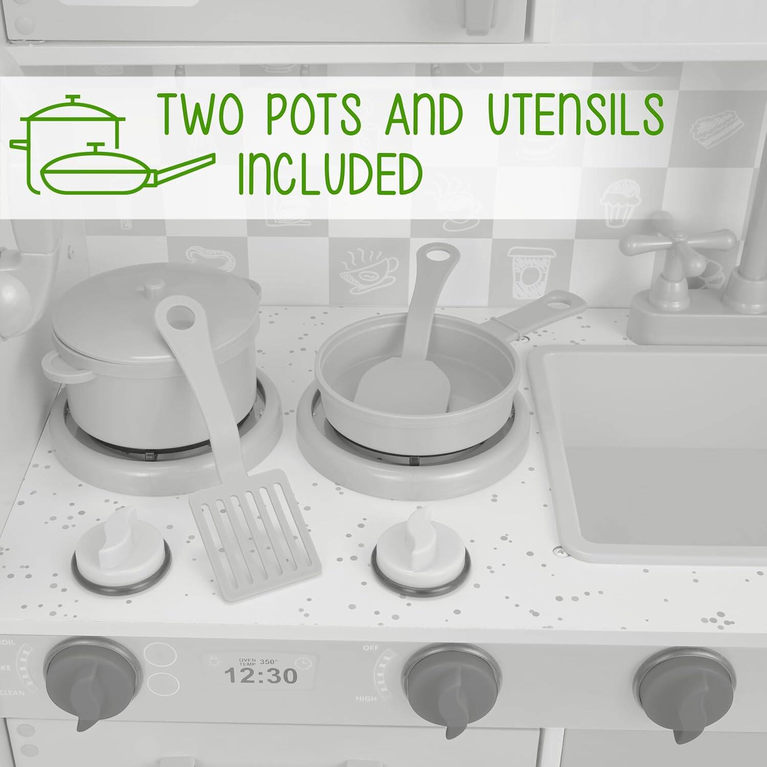TWO POTS AND UTENSILS INCLUDED OIL CLEAN (ON 350 12:30 OFF)