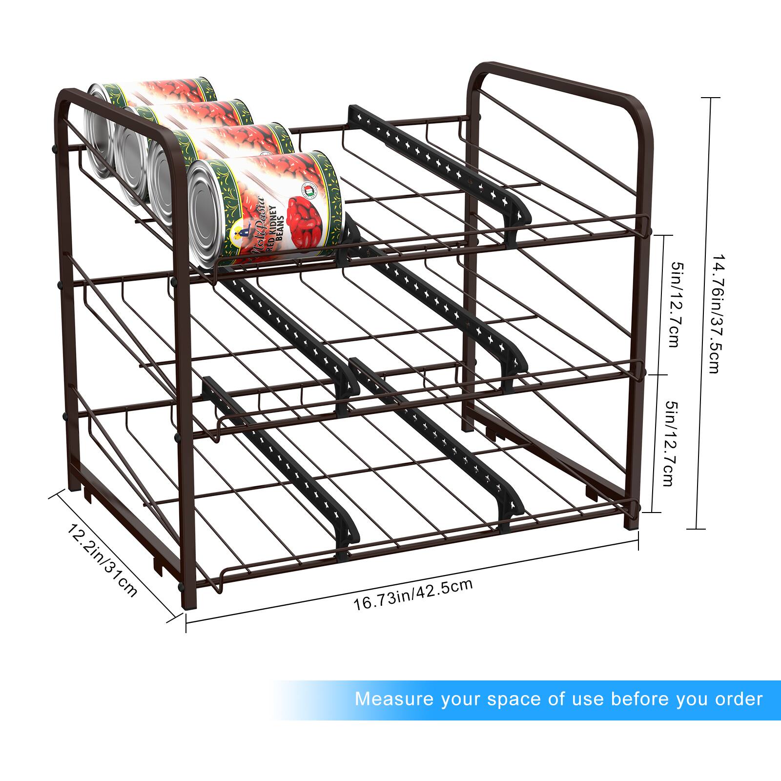 12.2in/31cm  
2in/3cm  
HoliPasta KIDNEY BEANS RED  
16.73in/42.5cm  
5in/12.7cm  
5in/12.7cm  
14.76in/37.5cm  
Measure your space of use before you order