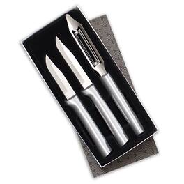 Rada - 3 Piece Kitchen Basics Knife Set with Gift Box, Handles - Silver