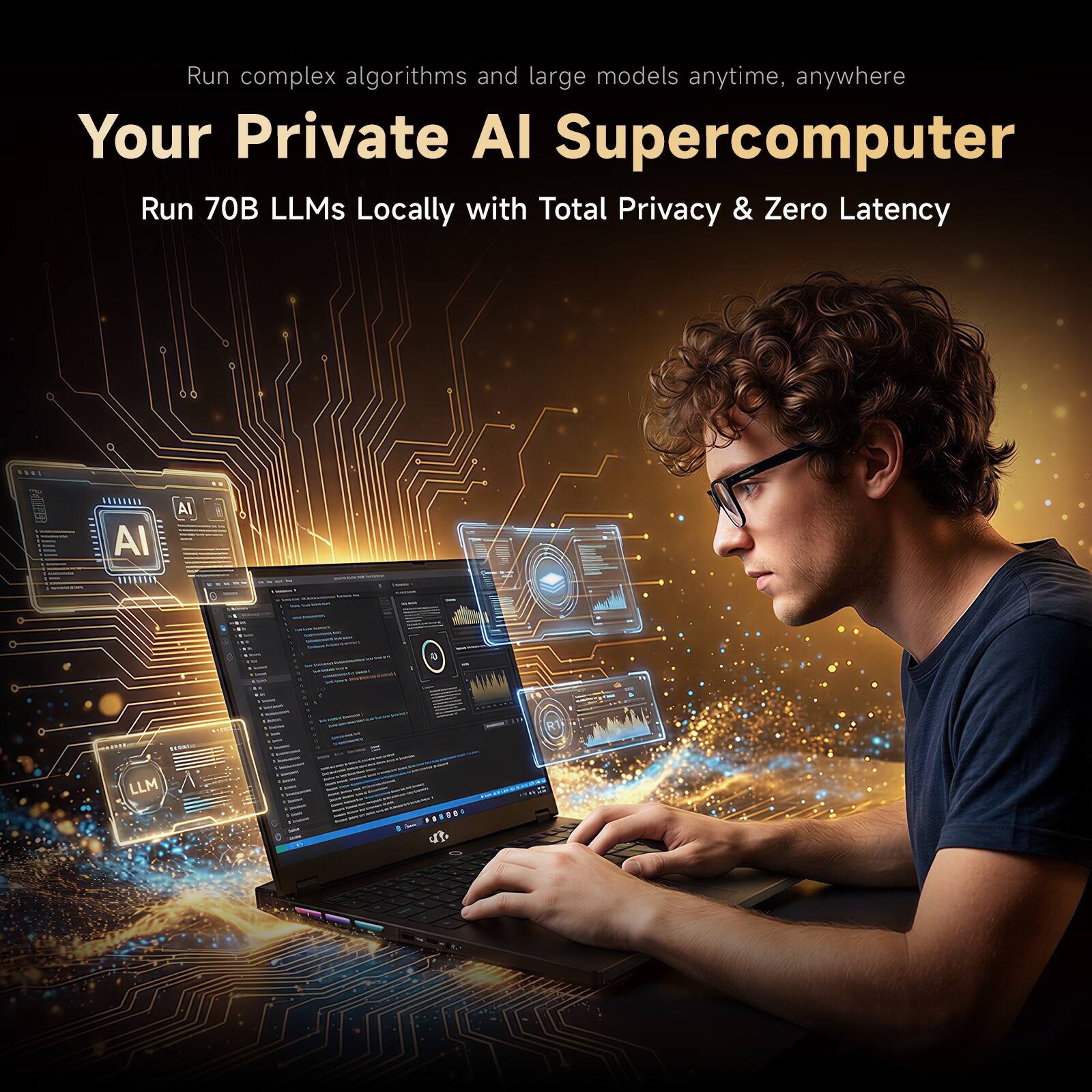 NIMO AI Laptop AMD Ryzen AI Max+ 395 16 Core, 5.1GHz 128GB LPDDR5x
