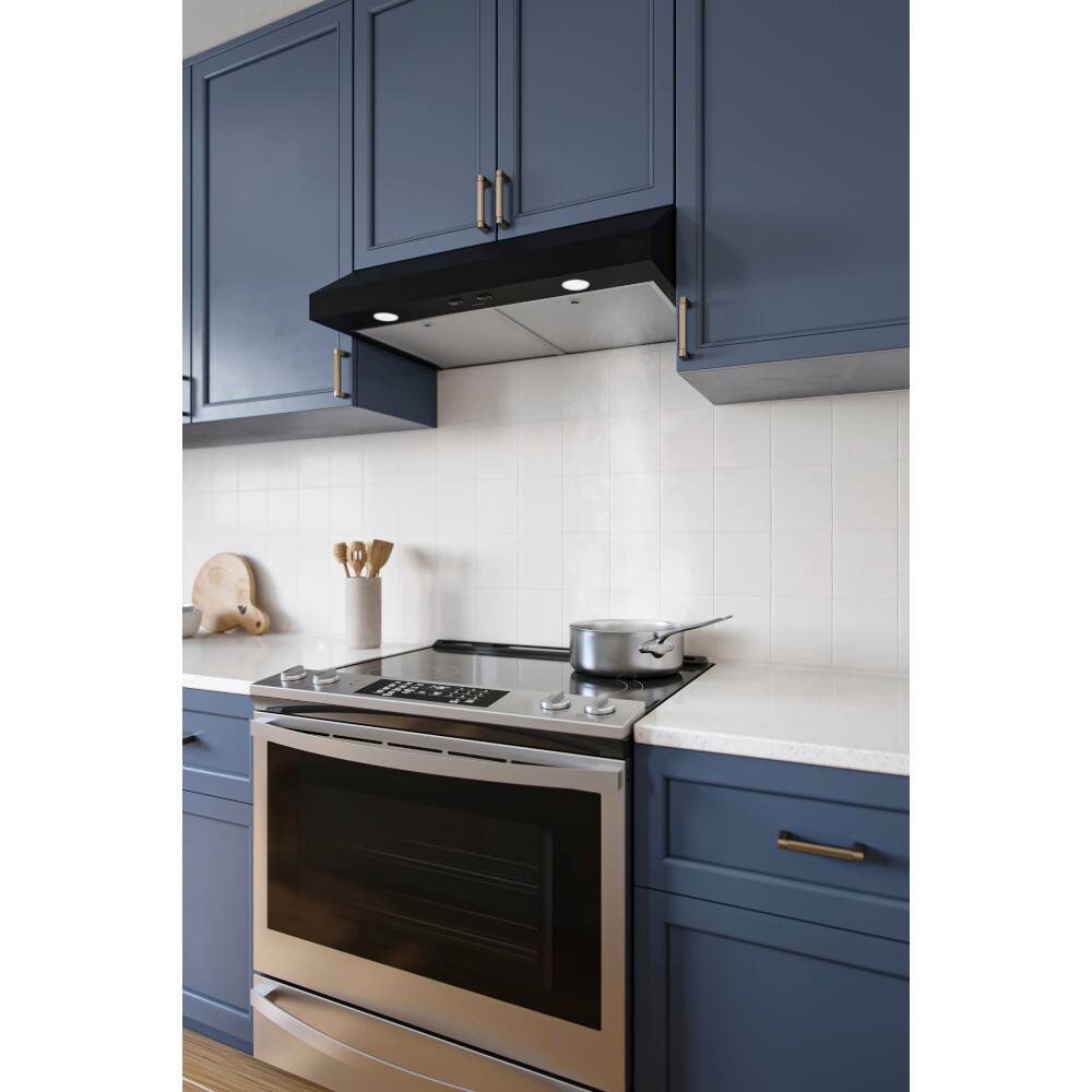 Alt View 8. Broan - Broan-NuTone 30-Inch Under Cabinet Range Hood, ENERGY STAR, 350 Max Blower CFM - Black.