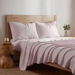 Kathy Ireland - Herringbone Twill 4 Piece Cotton Rich Sheet Set - Pink