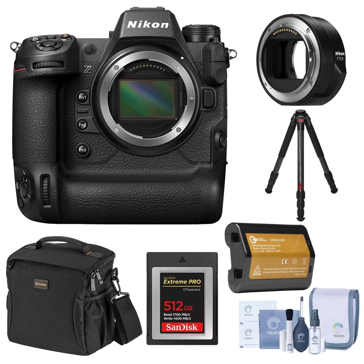 Bundle - Nikon - Z9 Mirrorless Camera with FTZ II Mount Adapter, with 512GB Memory Card, Battery, Tripod and Cleaning Kit price history on PriceWatchPro