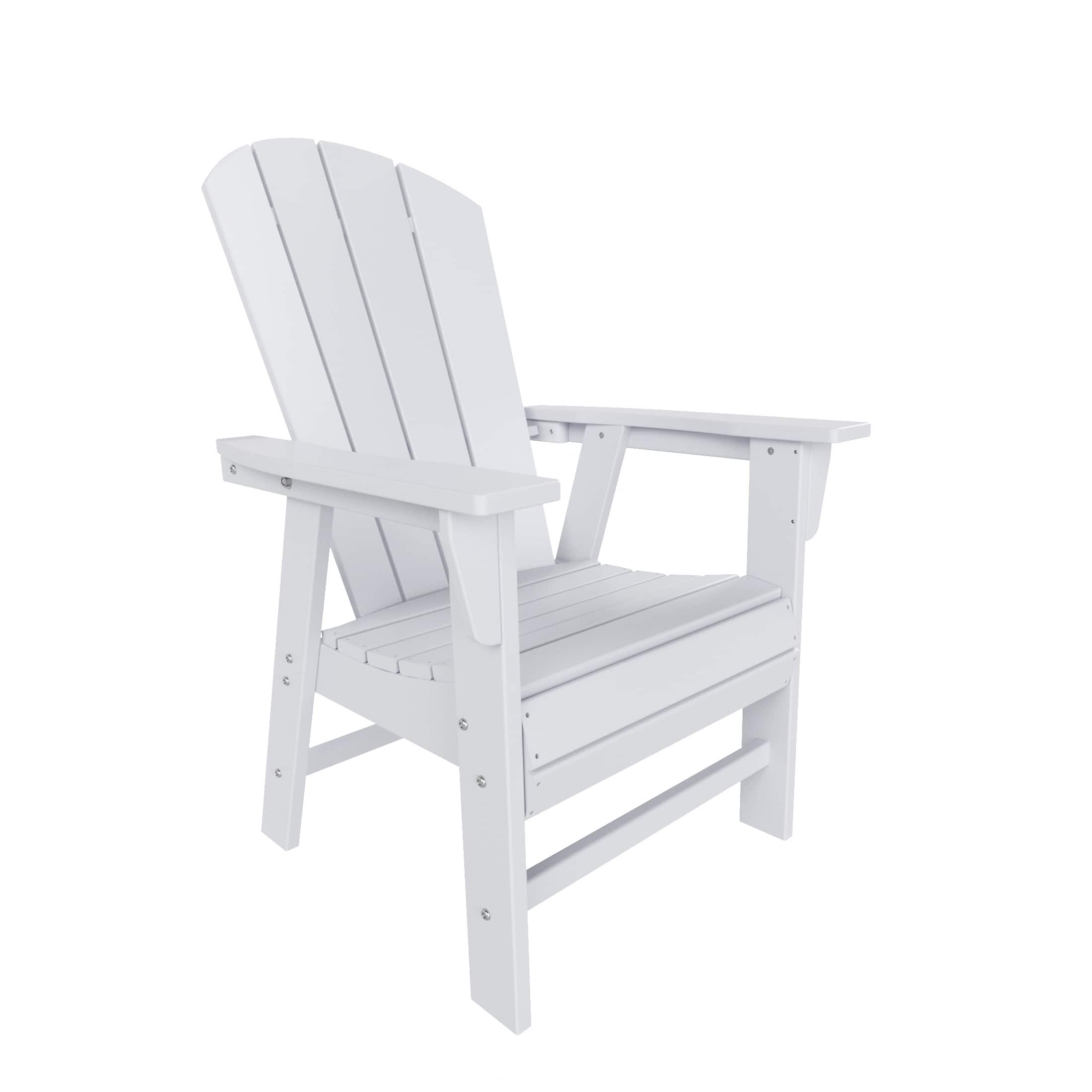 WestinTrends - Malibu Outdoor Patio HDPE Plastic Adirondack Dining Chair - White price history on PriceWatchPro