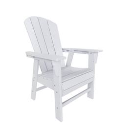 WestinTrends - Malibu Outdoor Patio HDPE Plastic Adirondack Dining Chair - White