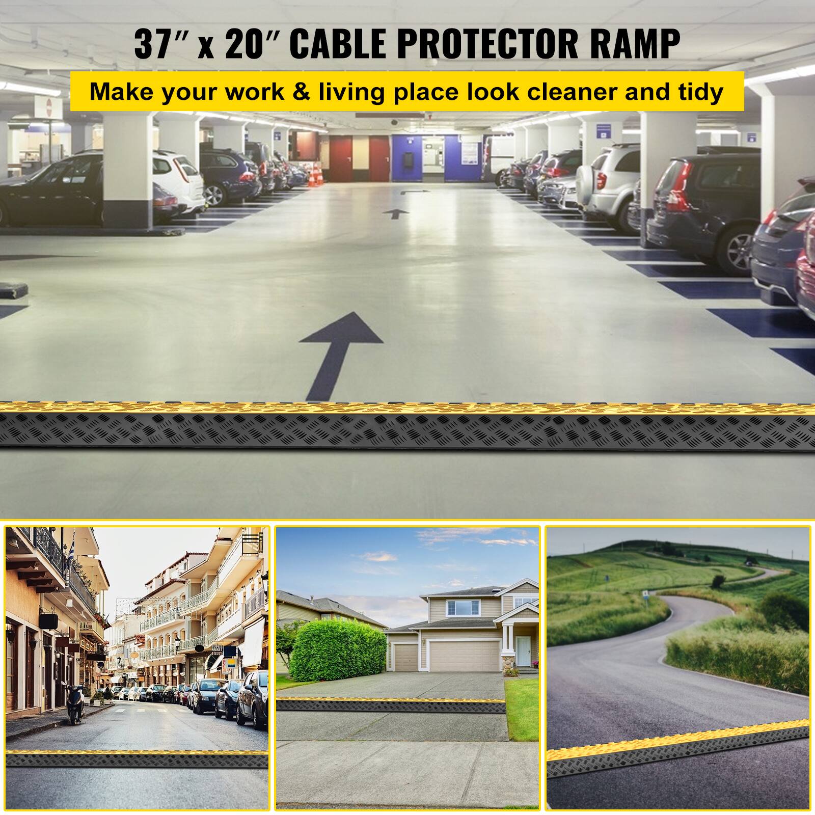 37" X 20" CABLE PROTECTOR RAMP
Make your work & living place look cleaner and tidy