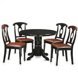 East West Furniture - 5 Pc Table set for 4-Dining Table and 4 Dining Chairs - Black