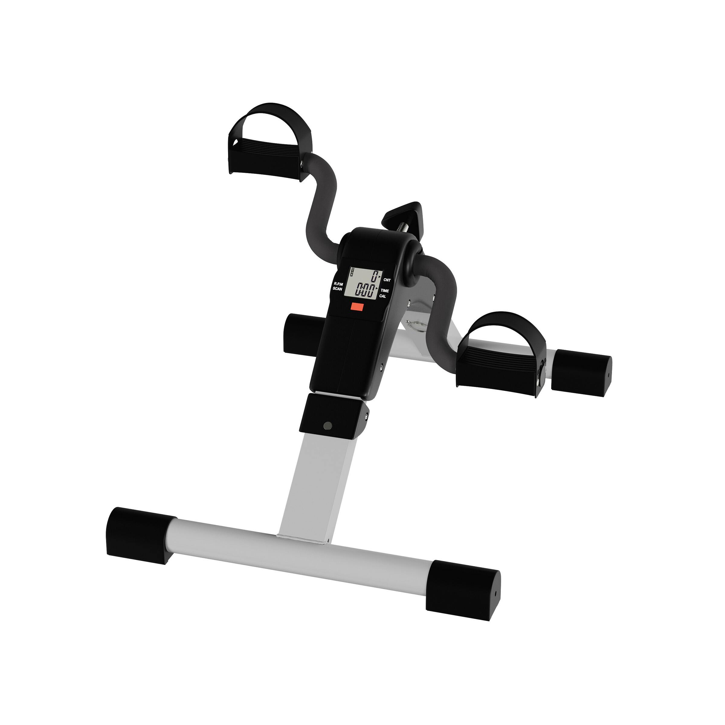 Front. Wakeman - Under Desk Bike with Calorie Tracker - Gray and Black.