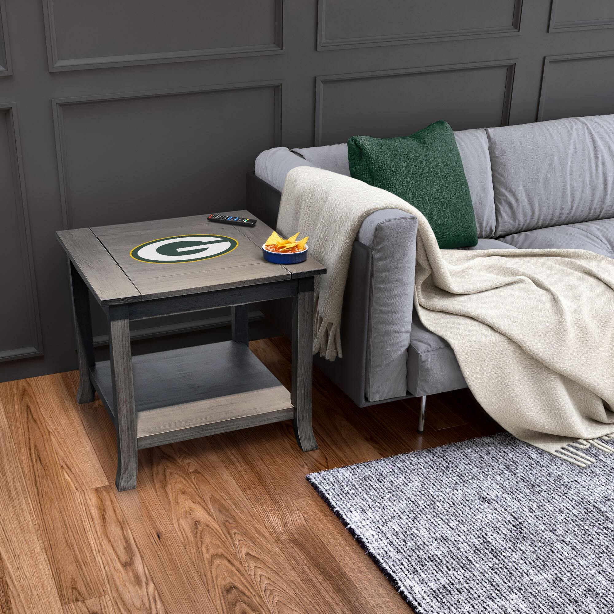 Alt View 3. Imperial - Green Bay Packers Game Day Side Table - Gray.