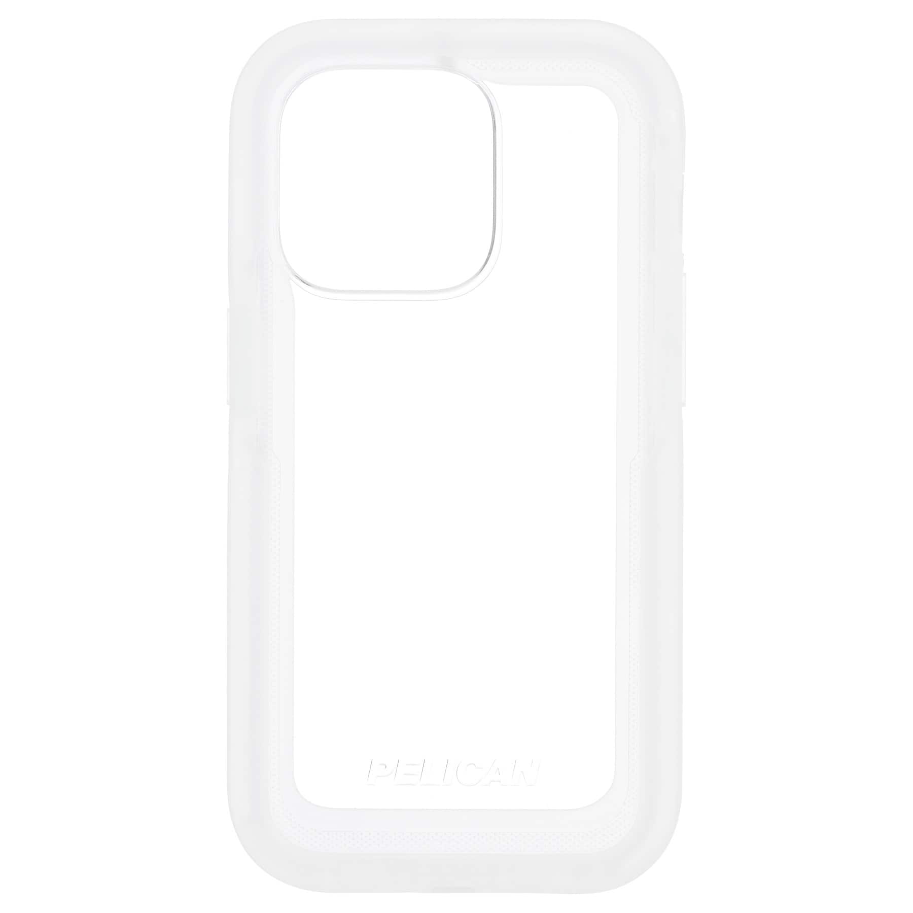 Front. Pelican - Voyager Antimicrobial Hardshell Case for Apple iPhone 14 Pro - Clear.