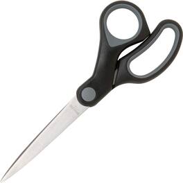 Sparco - Straight Scissors w/Rubber Grip Handle 8" Straight Stainless Steel Gray 1 Each - Black